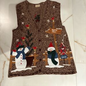 Bobbie Brooks Brown Knit Sweater Vest